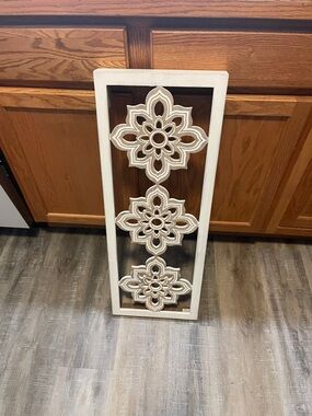 White Floral Cutout Wall Decor Panel - Home Accent